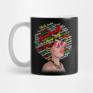 Juneteenth Queen Melanin African American Women Tee T shirt Mug